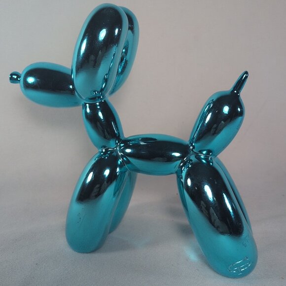 GP Green Tree Products Balloon Dog 6 1/2" Blue Chrome Jeff Koons Inspired - Picture 1 of 15
